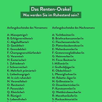 Das Renten-Orakel: Was werden Sie im Ruhestand sein?
