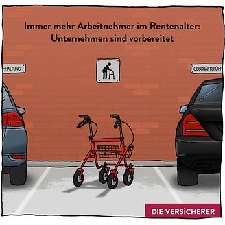 Comic: Rentner im Betrieb - Rollator-Parkplatz