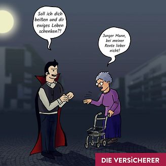 Ewiges Leben - Vampir und Altersvorsorge (© DIE VERSiCHERER)