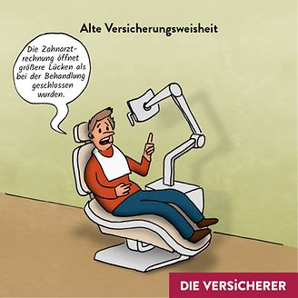 Cartoon Zahnzusatzversicherung