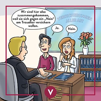 Cartoon Hochzeitsversicherung