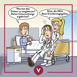 Cartoon Krankentagegeld