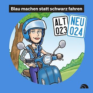 Versicherungskennzeichen: Blau machen statt schwarz fahren