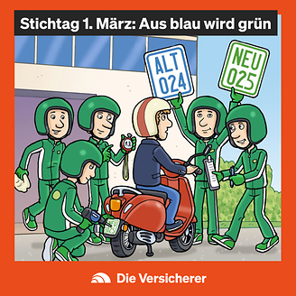 DIEVERSiCHERER-Mofas-Moped-Kennzeichen-E-Scooter (© DIE VERSiCHERER)